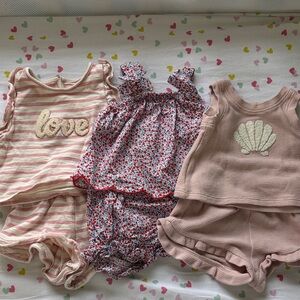 Baby girl warm weather matching sets